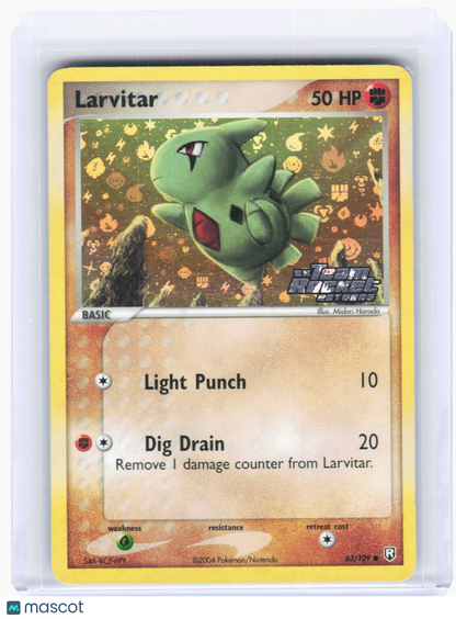 2005 Pokemon—Larvitar #63 Team Rocket Returns—Rare Reverse Holo [Lightly Played]