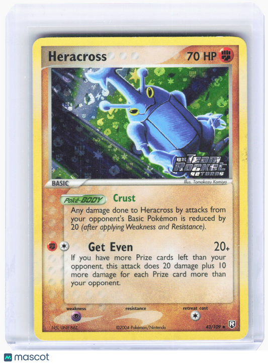 2004 Pokemon—Heracross #43 Team Rocket Returns—Uncommon Reverse Holo [LP]