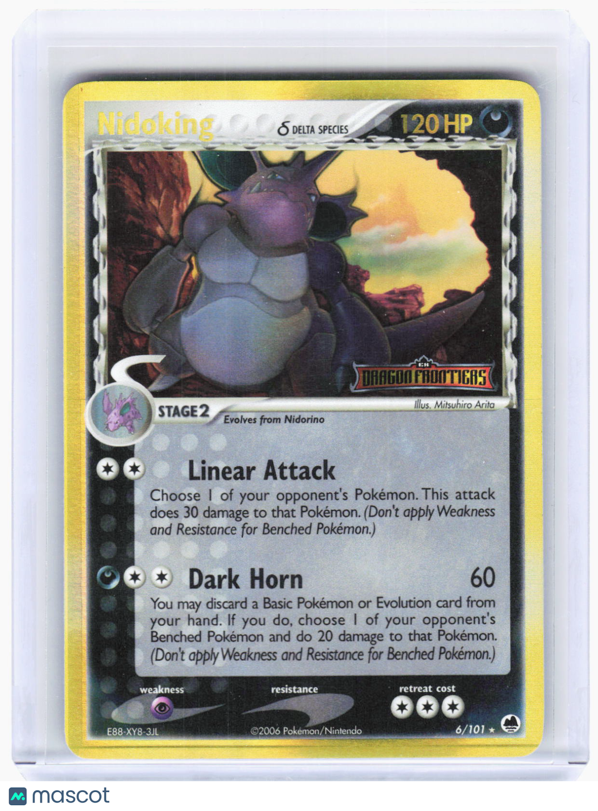 2006 Pokemon—Nidoking (Delta Species) #6 EX Dragon Frontiers—R Reverse Holo [LP]