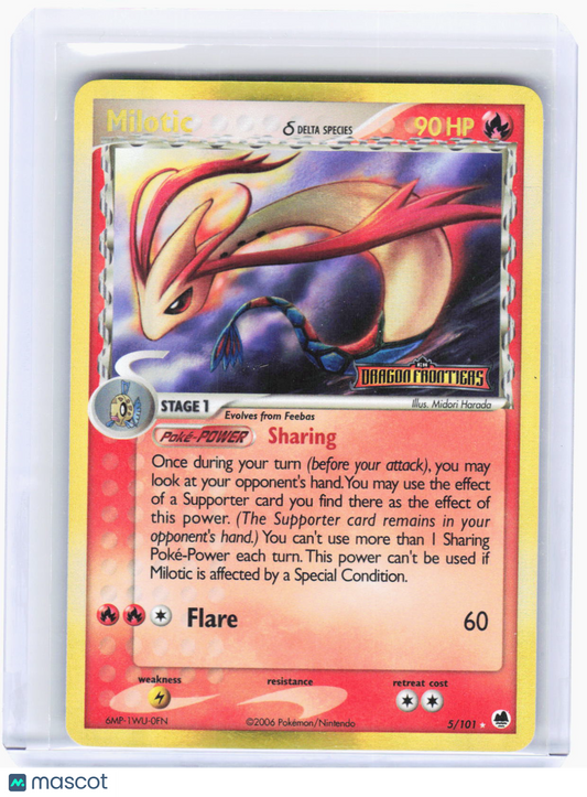 2006 Pokemon—Milotic (Delta Species) #5 Dragon Frontiers—Rare Reverse Holo [LP]
