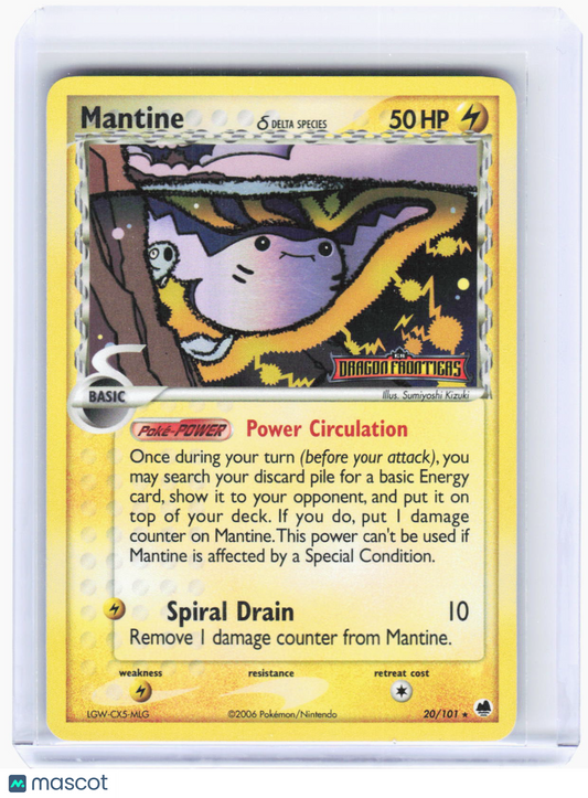 2009 Pokemon—Mantine (Delta Species) #20 EX Dragon Frontiers—R Reverse Holo [LP]