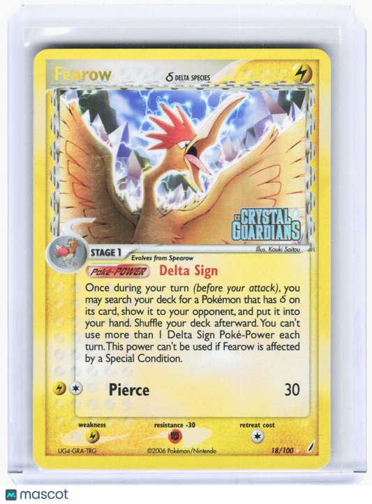2006 Pokemon—Fearow #18 Crystal Guardians—Rare Reverse Holo [Lightly Played]