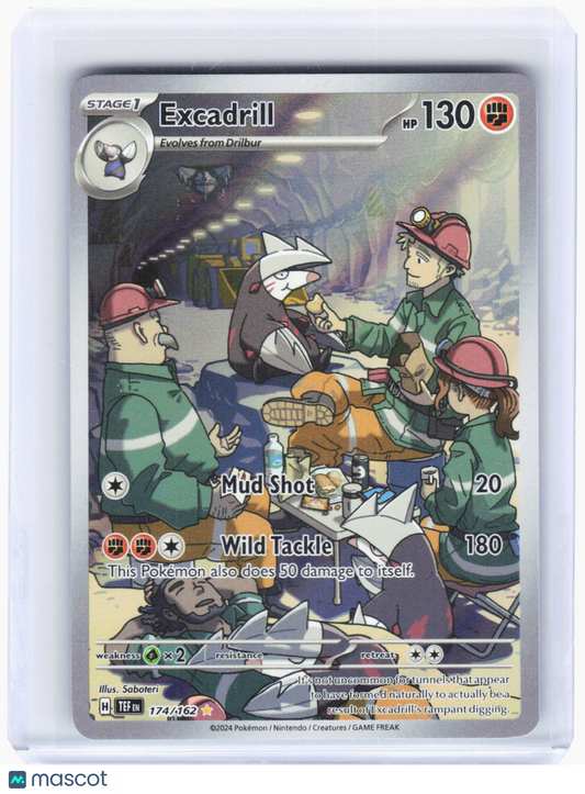 2024 Pokemon—Excadrill #174/162 Temporal Forces—Illustration Rare Foil