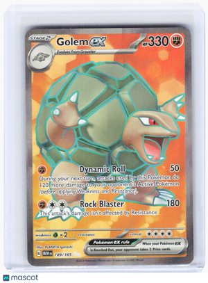 2023 Pokemon—Golem ex #189/165 Scarlet & Violet 151—Ultra Rare Foil