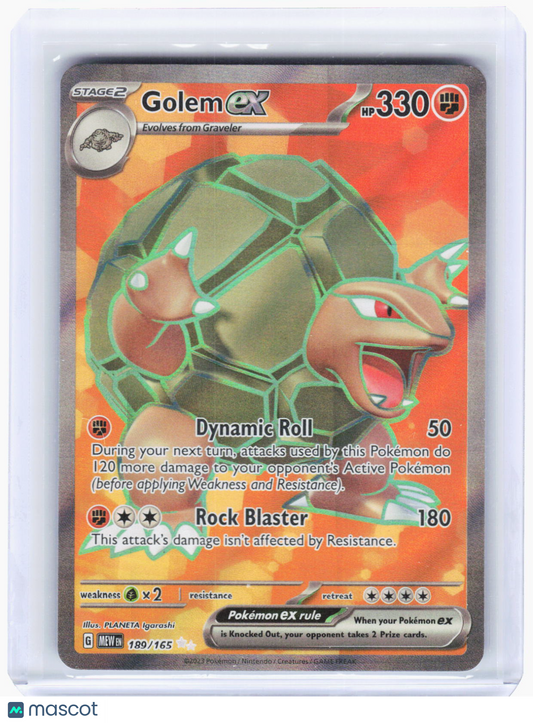 2023 Pokemon—Golem ex #189/165 Scarlet & Violet 151—Ultra Rare Foil