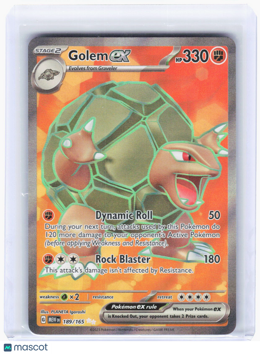 2023 Pokemon—Golem ex #189/165 Scarlet & Violet 151—Ultra Rare Foil