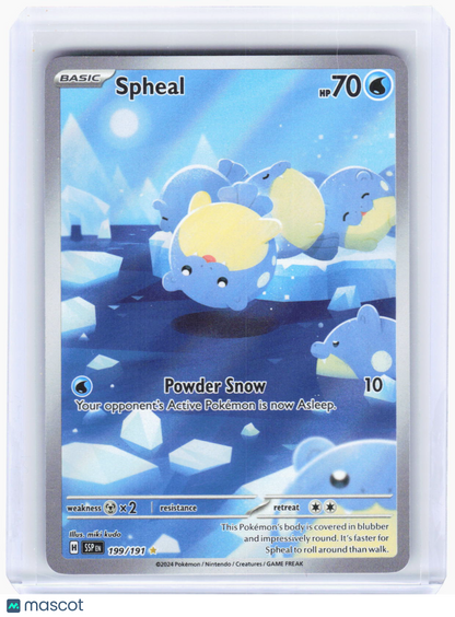 2024 Pokemon—Spheal #199/191 Surging Sparks—Illustration Rare Foil