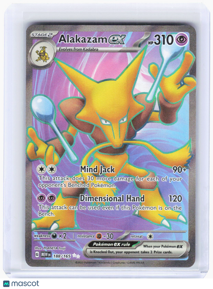 2023 Pokemon—Alakazam ex #188/165 Scarlet & Violet 151—Ultra Rare Foil