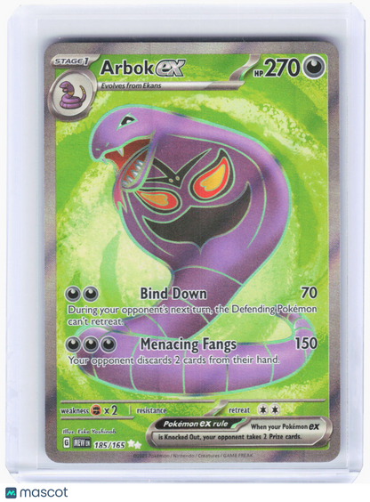 2023 Pokemon—Arbok ex #185/165 Scarlet & Violet 151—Ultra Rare Foil