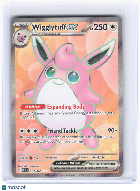 2023 Pokemon—Wigglytuff ex #187/165 Scarlet & Violet 151—Ultra Rare Foil