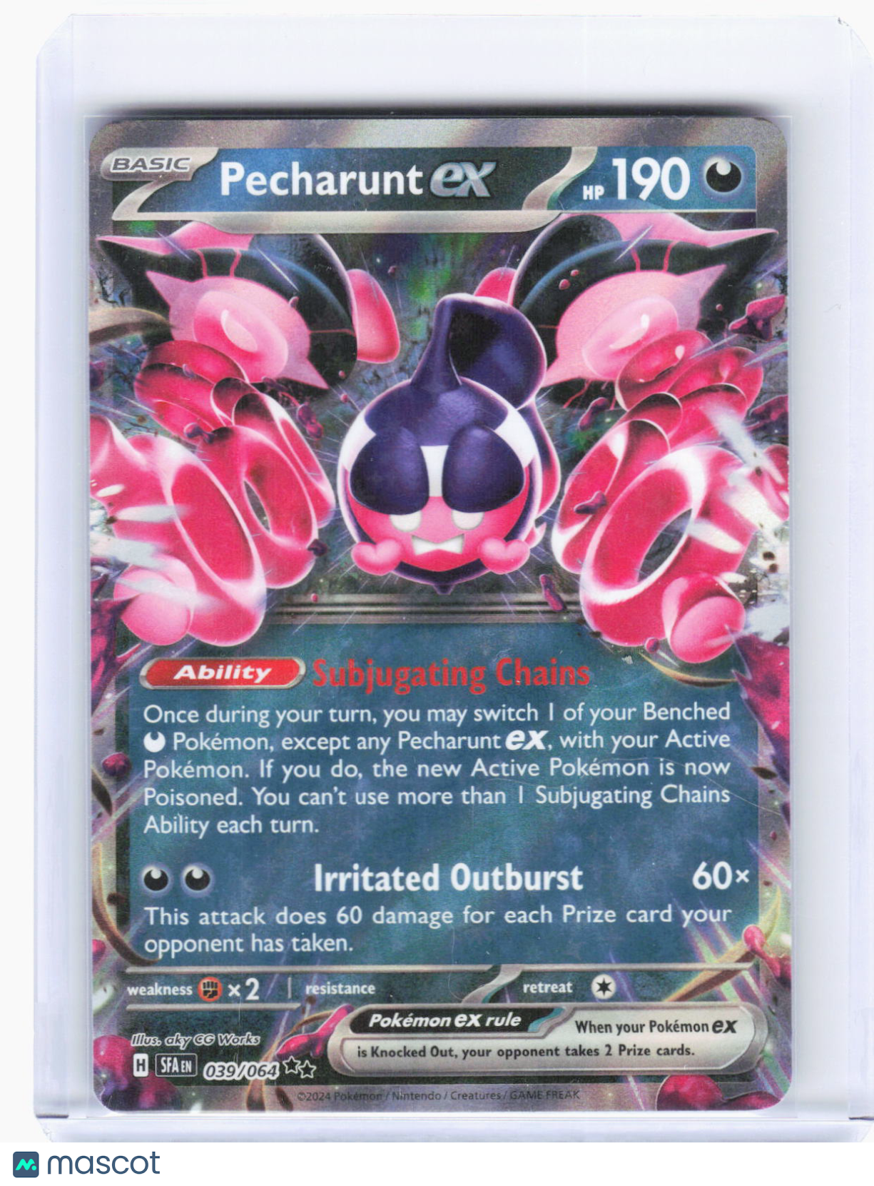 2024 Pokemon—Pecharunt ex #39/64 Shrouded Fable—Double Rare Foil