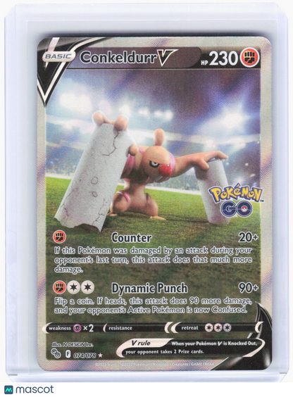 2022 —Conkeldurr V #74/78 Pokemon GO—Ultra Rare Foil