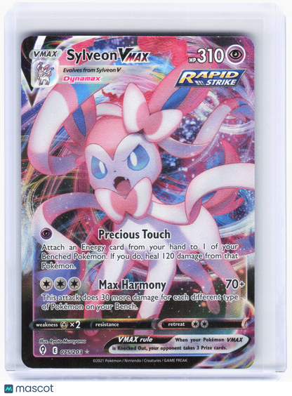 2021 Pokemon—Sylveon VMAX #75/203 Evolving Skies—Ultra Rare Foil