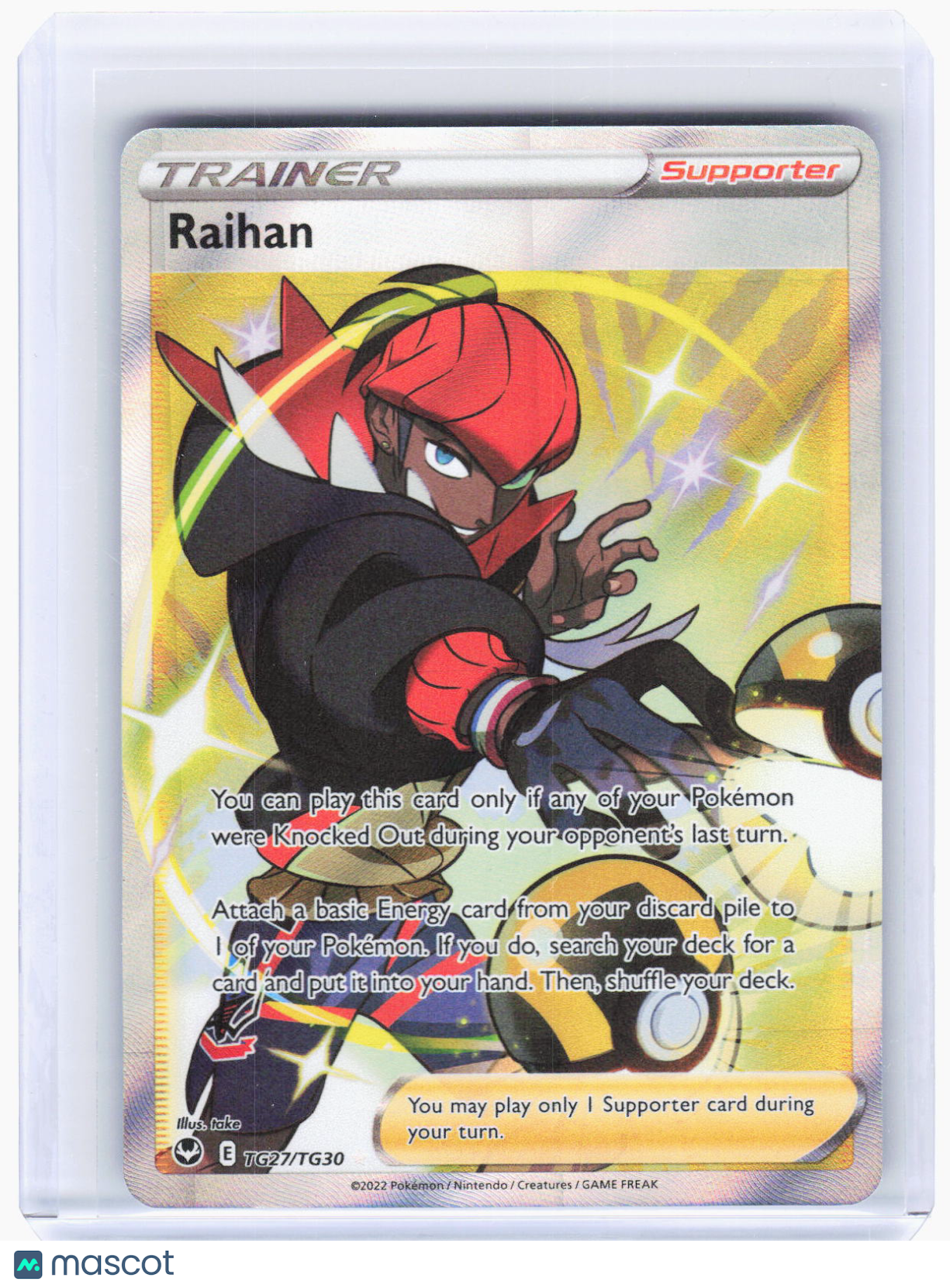 2022 Pokemon—Raihan #TG27/TG30 Silver Tempest Trainer Gallery—Ultra Rare Foil