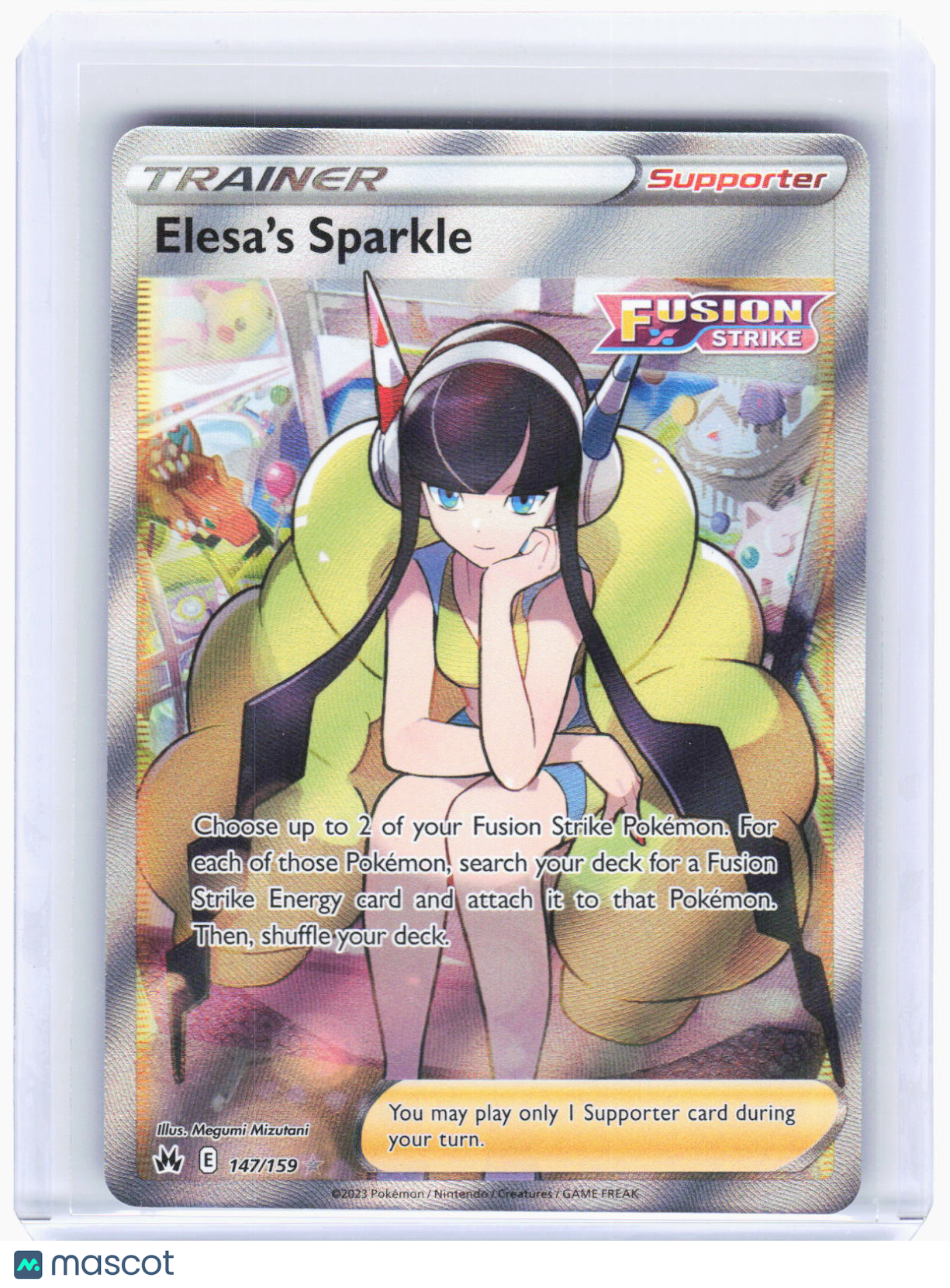 2023 Pokemon—Elesa's Sparkle (Full Art) #147/159 Crown Zenith—Ultra Rare Foil