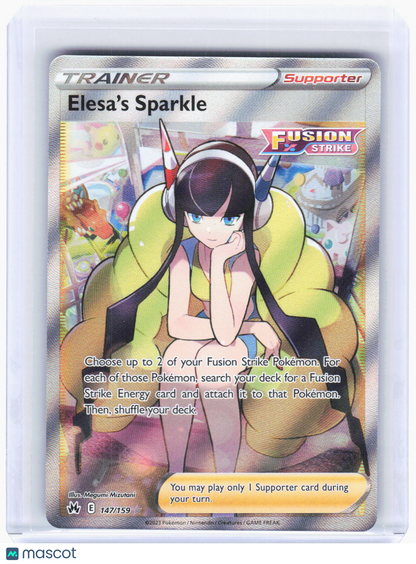 2023 Pokemon—Elesa's Sparkle (Full Art) #147/159 Crown Zenith—Ultra Rare Foil