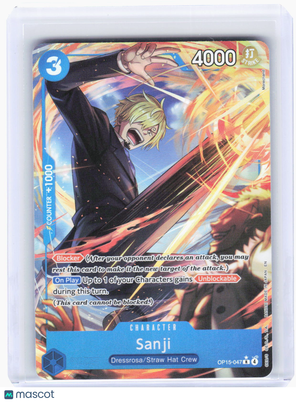 2023 One Piece Card Game—Sanji (Alternate Art) #OP15-047 (OP15-EB04)—Rare Foil