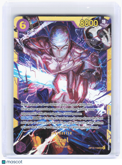 2023 One Piece Card Game—Enel #OP15-118 (OP15-EB04)—Secret Rare Foil