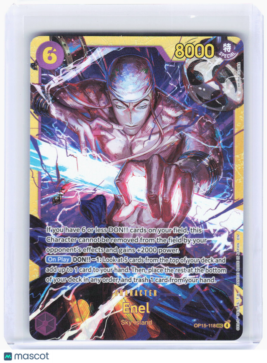 2023 One Piece Card Game—Enel #OP15-118 (OP15-EB04)—Secret Rare Foil
