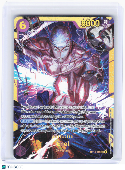 2023 One Piece Card Game—Enel #OP15-118 (OP15-EB04)—Secret Rare Foil