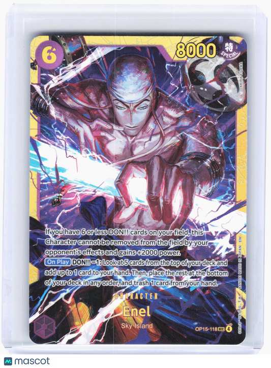 2023 One Piece Card Game—Enel #OP15-118 (OP15-EB04)—Secret Rare Foil
