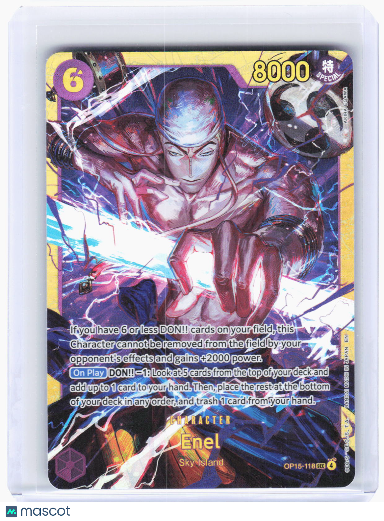 2023 One Piece TCG—Enel #OP15-118 Adventure on Kami's Island—Secret Rare Foil