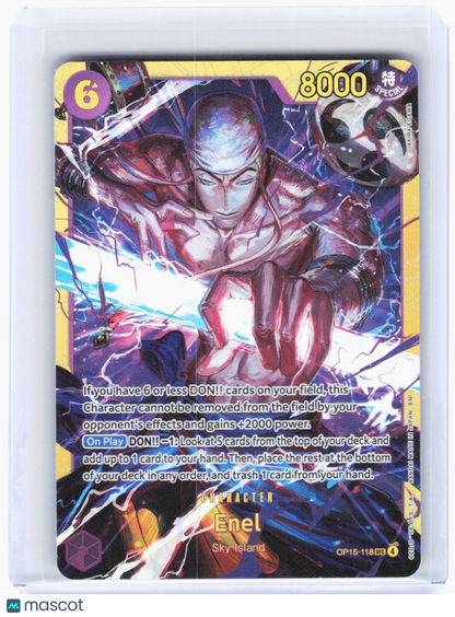 2023 One Piece TCG—Enel #OP15-118 Adventure on Kami's Island—Secret Rare Foil