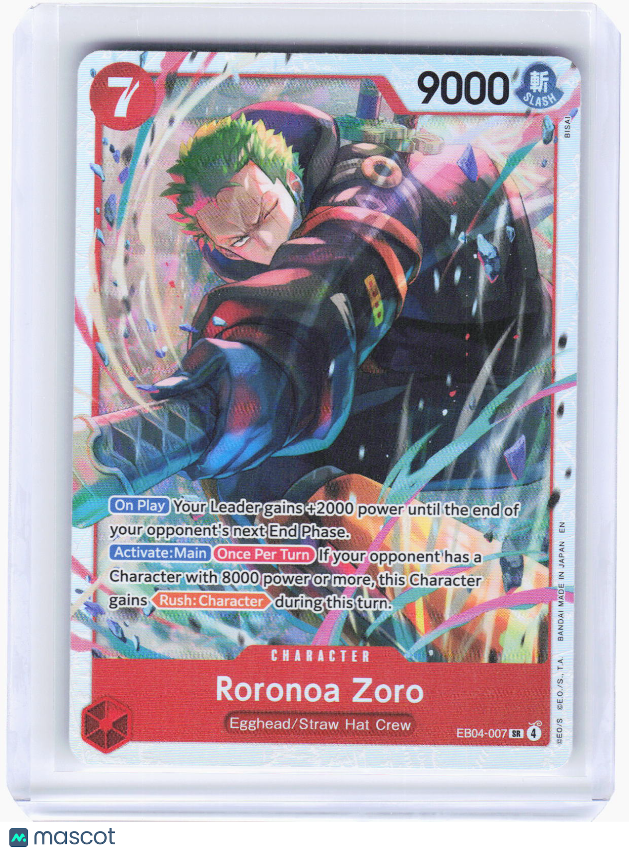 2024 One Piece Card Game—Roronoa Zoro #EB04-007 (OP15-EB04)—Super Rare Foil
