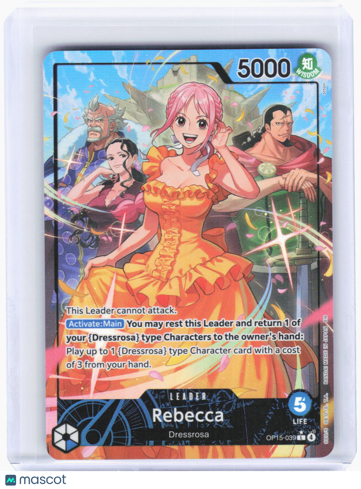 2023 One Piece Card Game—Rebecca (Alt Art) #OP15-039 (OP15-EB04)—Leader Foil