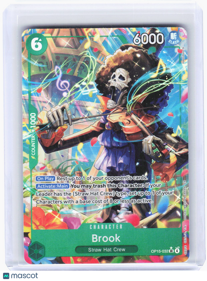2024 One Piece Card Game—Brook (Alt Art) #OP15-032 (OP15-EB04)—Super Rare Foil