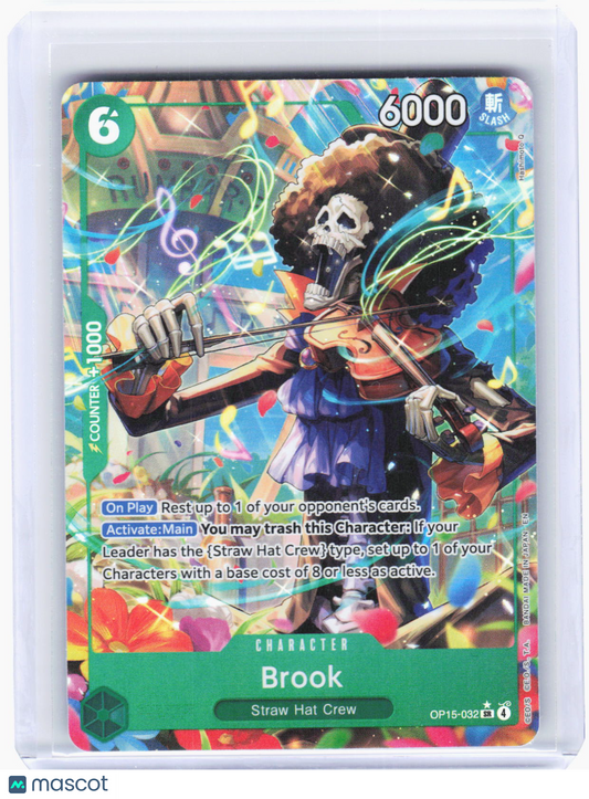 2024 One Piece Card Game—Brook (Alt Art) #OP15-032 (OP15-EB04)—Super Rare Foil