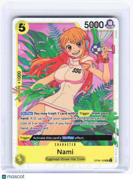 2024 One Piece Card Game—Nami #OP08-106 Two Legends—Super Rare Foil
