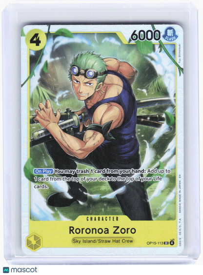 2023 One Piece Card Game—Roronoa Zoro #OP15-113 (OP15-EB04)—SR Foil