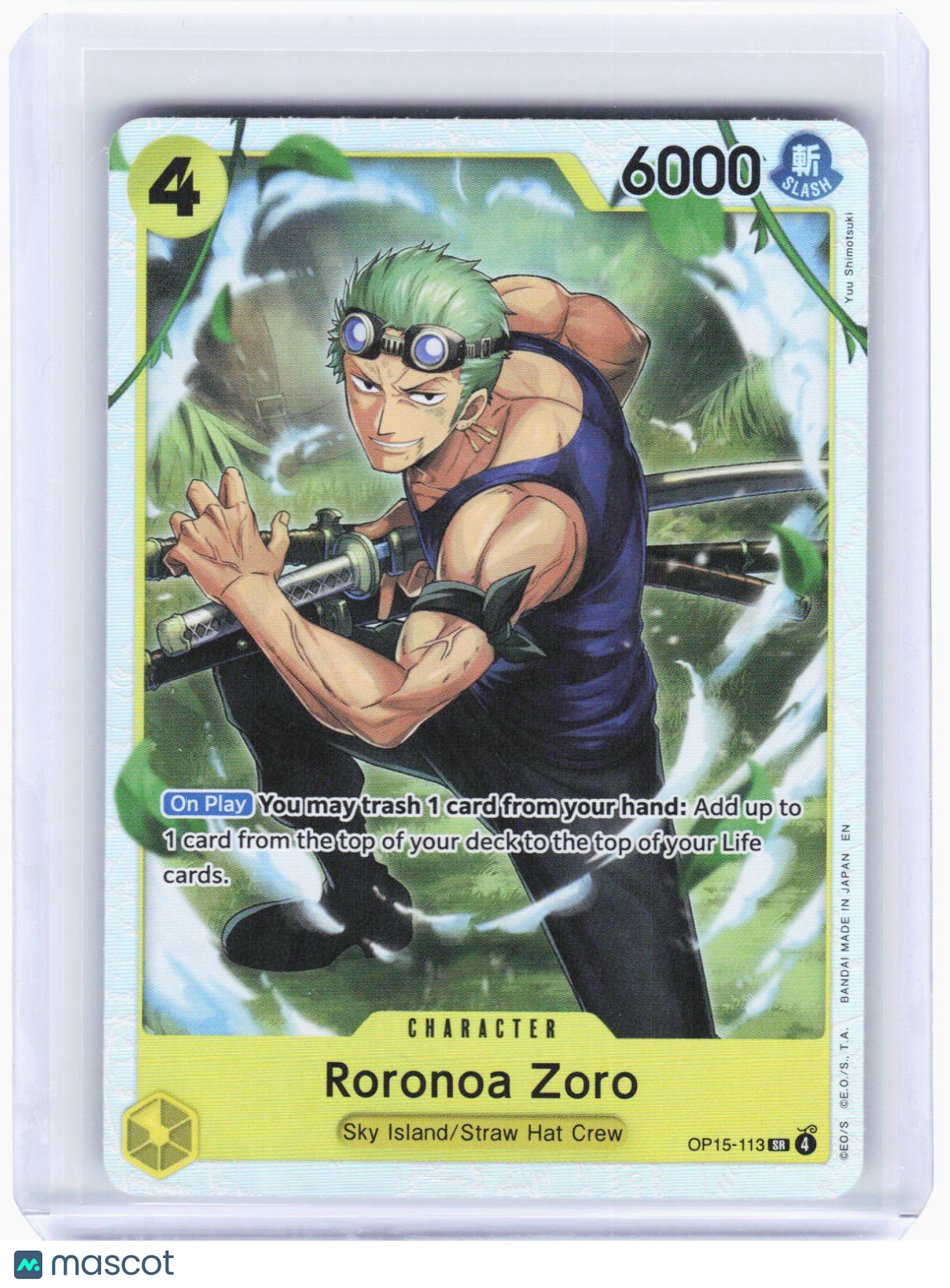 2023 One Piece Card Game—Roronoa Zoro #OP15-113 (OP15-EB04)—Super Rare Foil