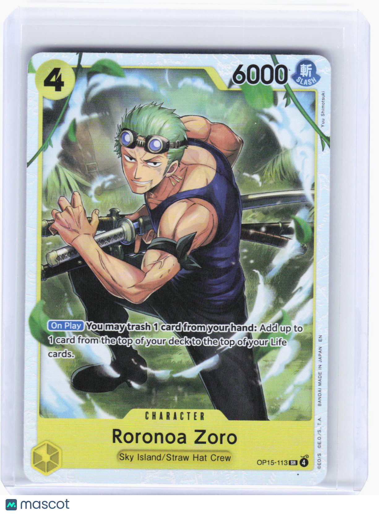 2023 One Piece Card Game—Roronoa Zoro #OP15-113 (OP15-EB04)—Super Rare Foil