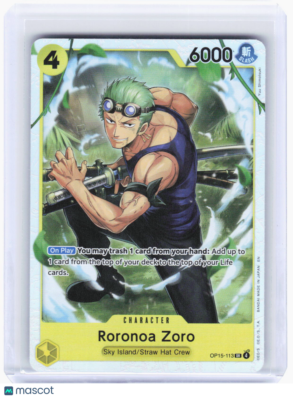 2023 One Piece Card Game—Roronoa Zoro #OP15-113 (OP15-EB04)—Super Rare Foil