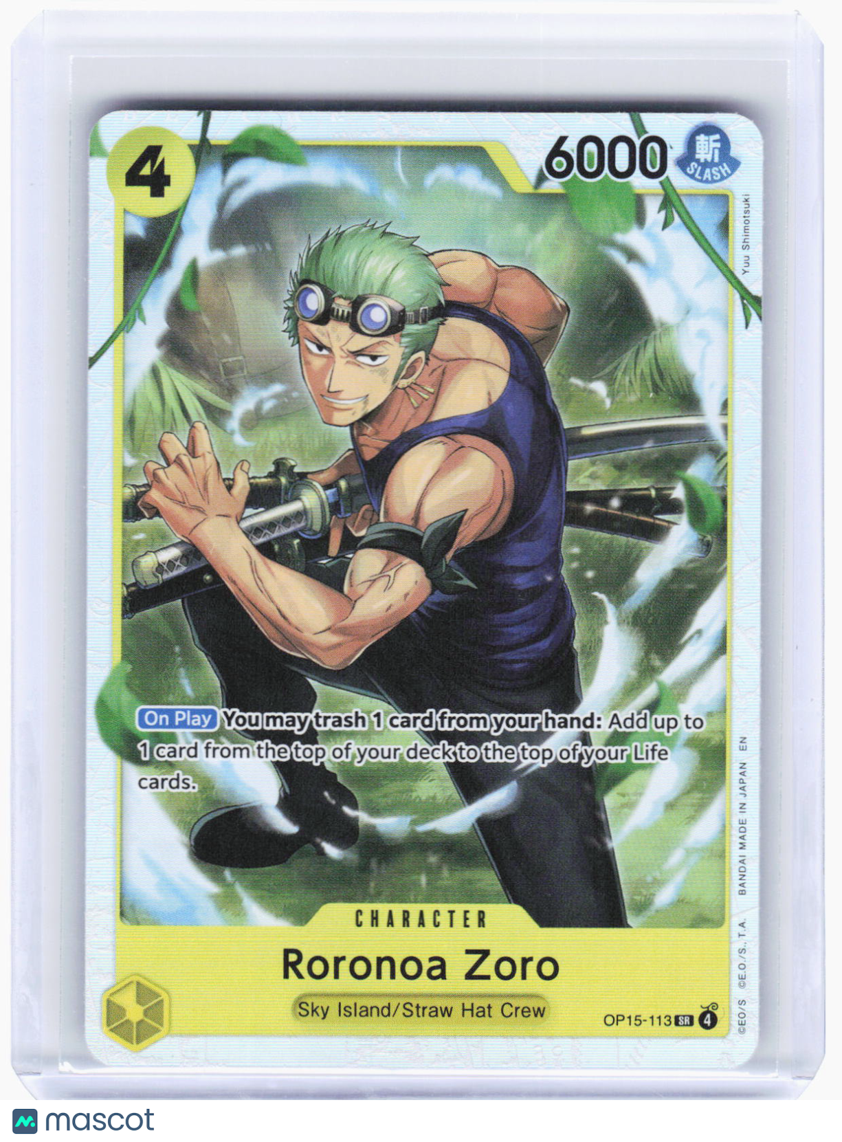 2023 One Piece Card Game—Roronoa Zoro #OP15-113 (OP15-EB04)—Super Rare Foil