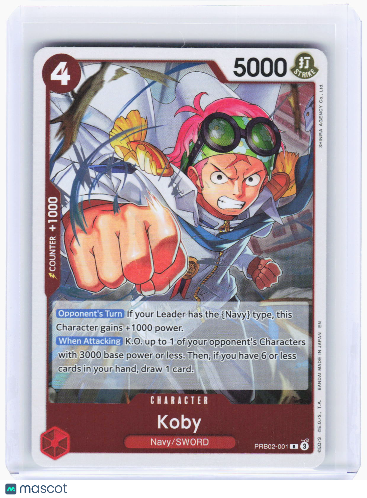 2024 One Piece Card Game—Koby #PRB02-001 (PRB-02)—Rare Foil