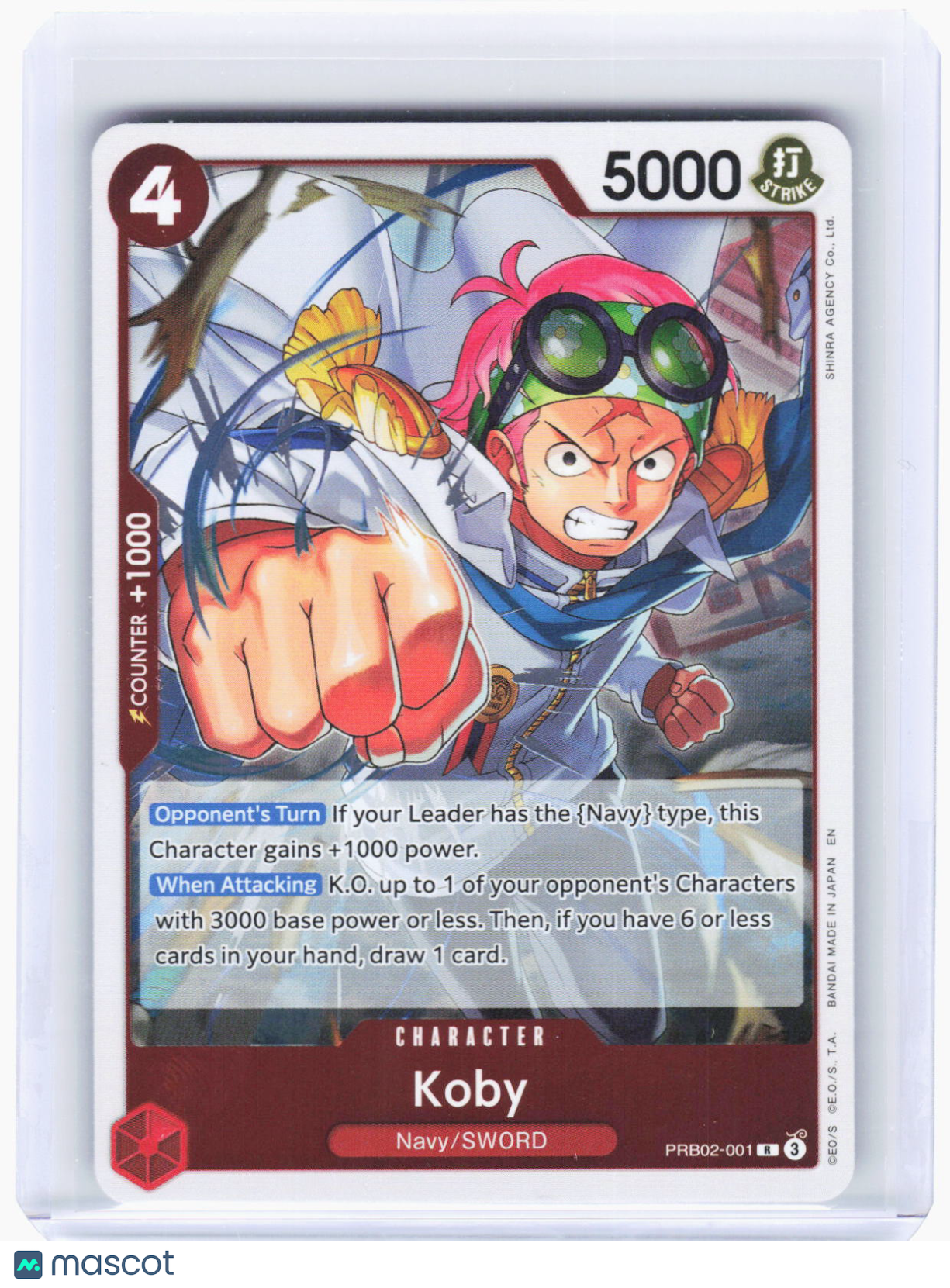 2024 One Piece Card Game—Koby #PRB02-001 (PRB-02)—Rare Foil