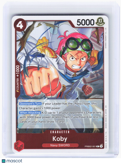 2024 One Piece Card Game—Koby #PRB02-001 (PRB-02)—Rare Foil