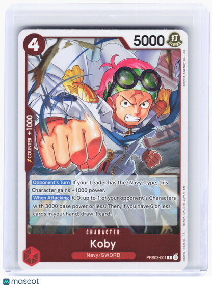 2024 One Piece Card Game—Koby #PRB02-001 (PRB-02)—Rare Foil
