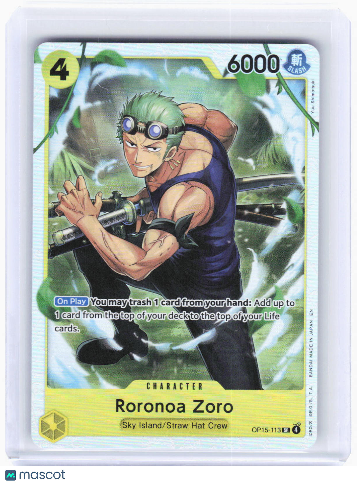 2023 One Piece Card Game—Roronoa Zoro #OP15-113 (OP15-EB04)—Super Rare Foil