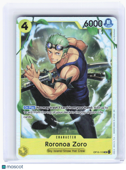 2023 One Piece TCG—Roronoa Zoro #OP15-113 (OP15-EB04)—Super Rare Foil