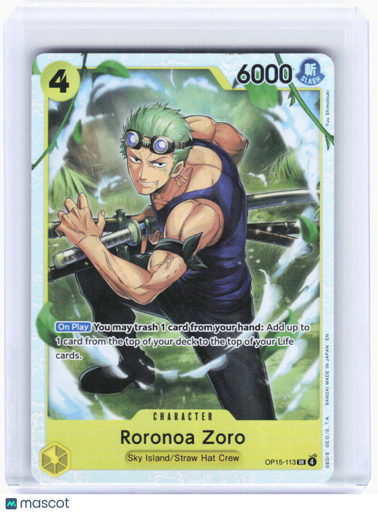 2023 One Piece Card Game—Roronoa Zoro #OP15-113 (OP15-EB04)—Super Rare Foil