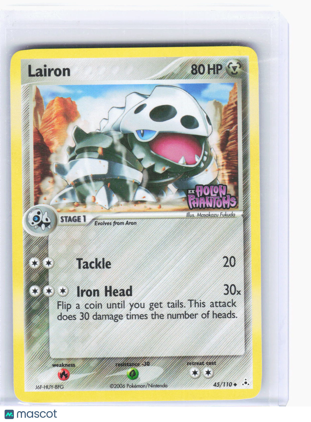 2006 Pokemon—Lairon #45/110 Holon Phantoms—Uncommon Reverse Holo (LP)