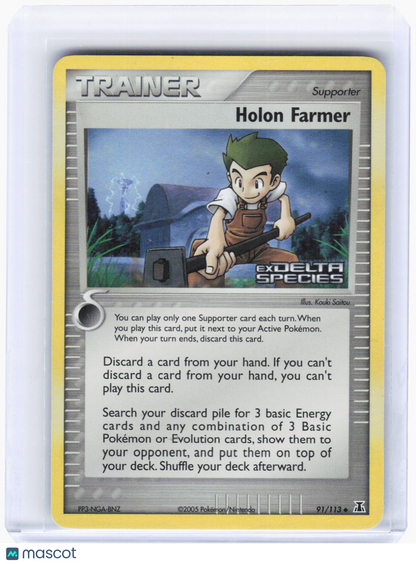 2007 Pokemon—Holon Farmer #91/113 Delta Species—Uncommon Reverse Holo (LP)