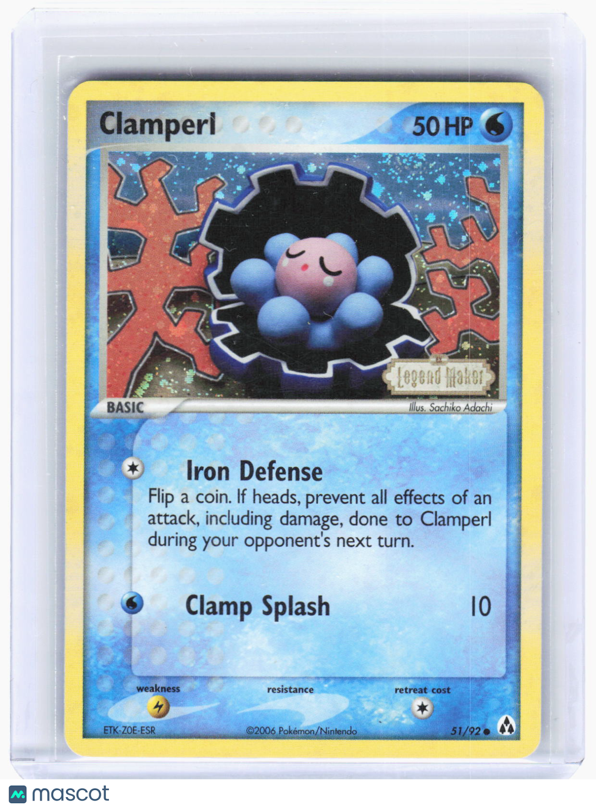 2006 Pokemon—Clamperl #51/92 Legend Maker—Common Reverse Holo (Lightly Played)