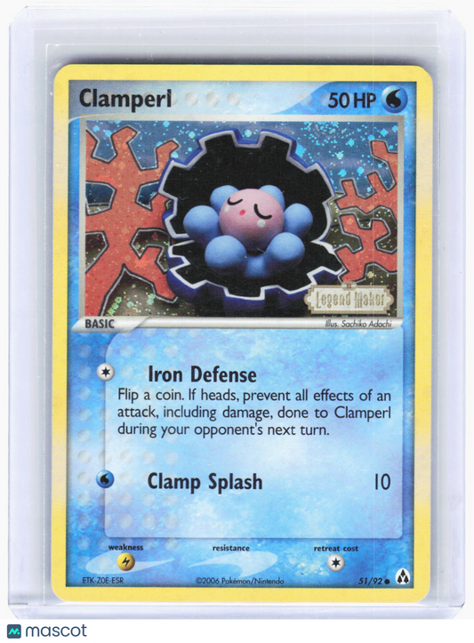 2006 Pokemon—Clamperl #51/92 Legend Maker—Common Reverse Holo (Lightly Played)