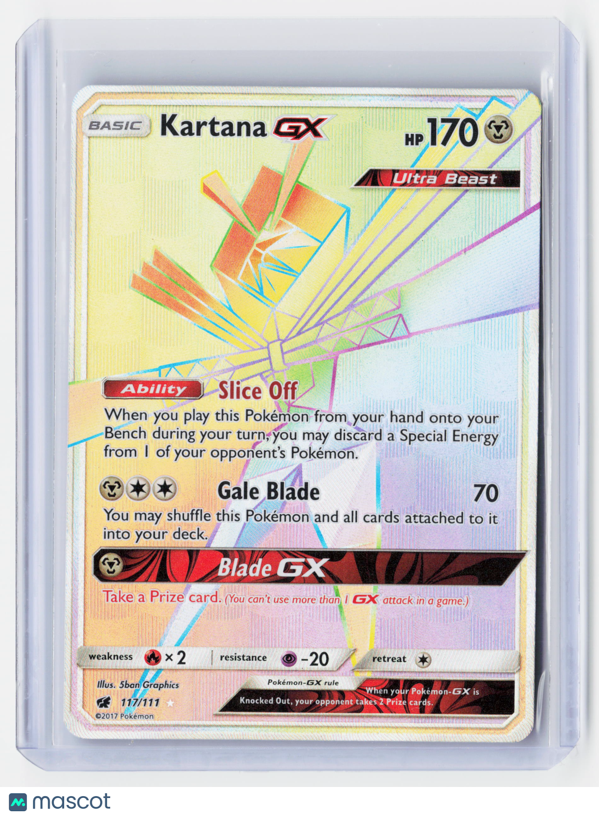 2017 Pokemon—Kartana GX (Secret) #117/111 Crimson Invasion—Holo [Lightly Played]