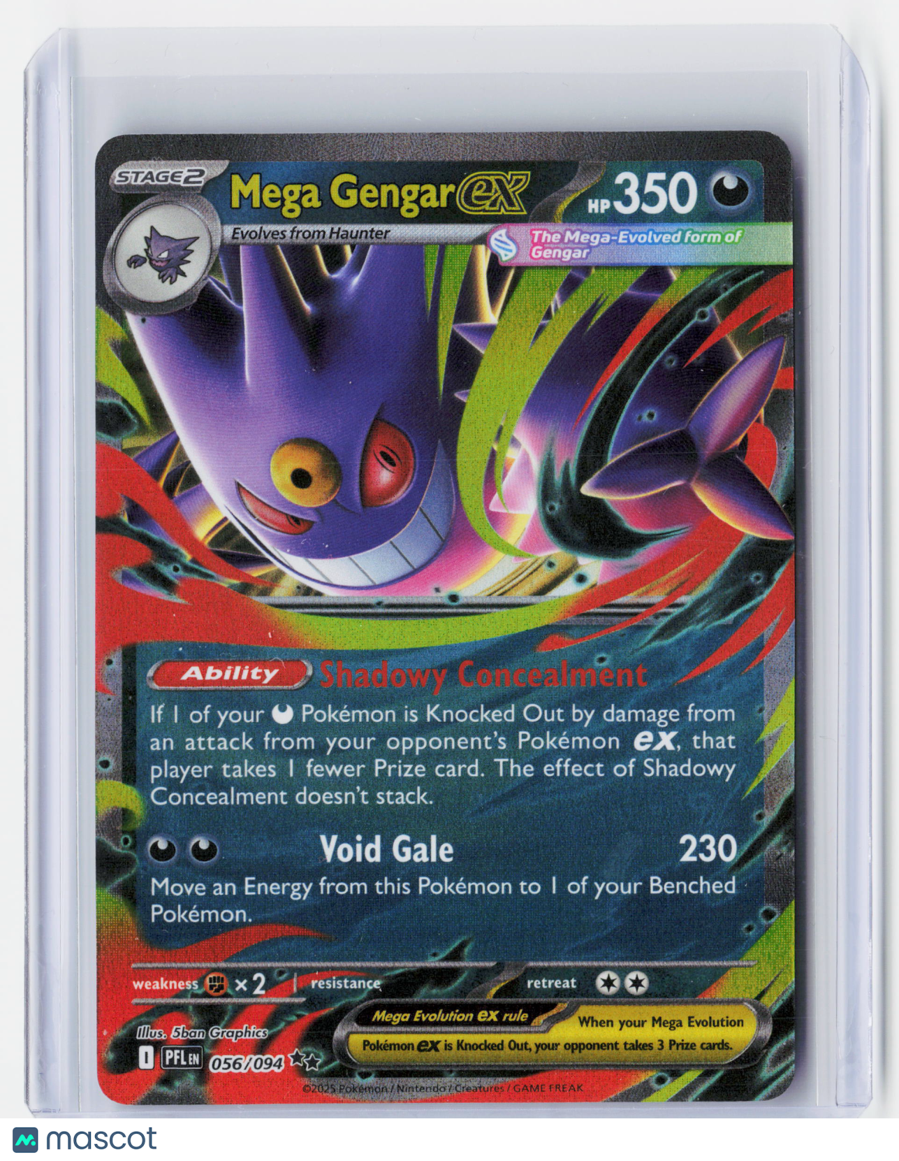2025 Pokemon—Mega Gengar ex #056/094 Phantasmal Flames—Double Rare Holo